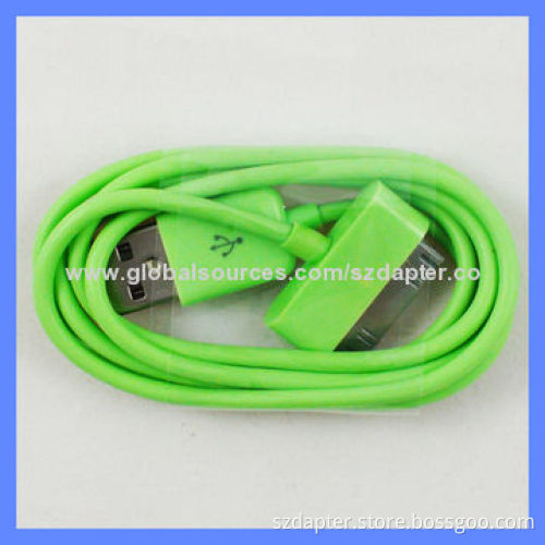 USB Cable for iPhone 4, 4S, iPad with CE, RoHS Marks, 100% Open and Short Test